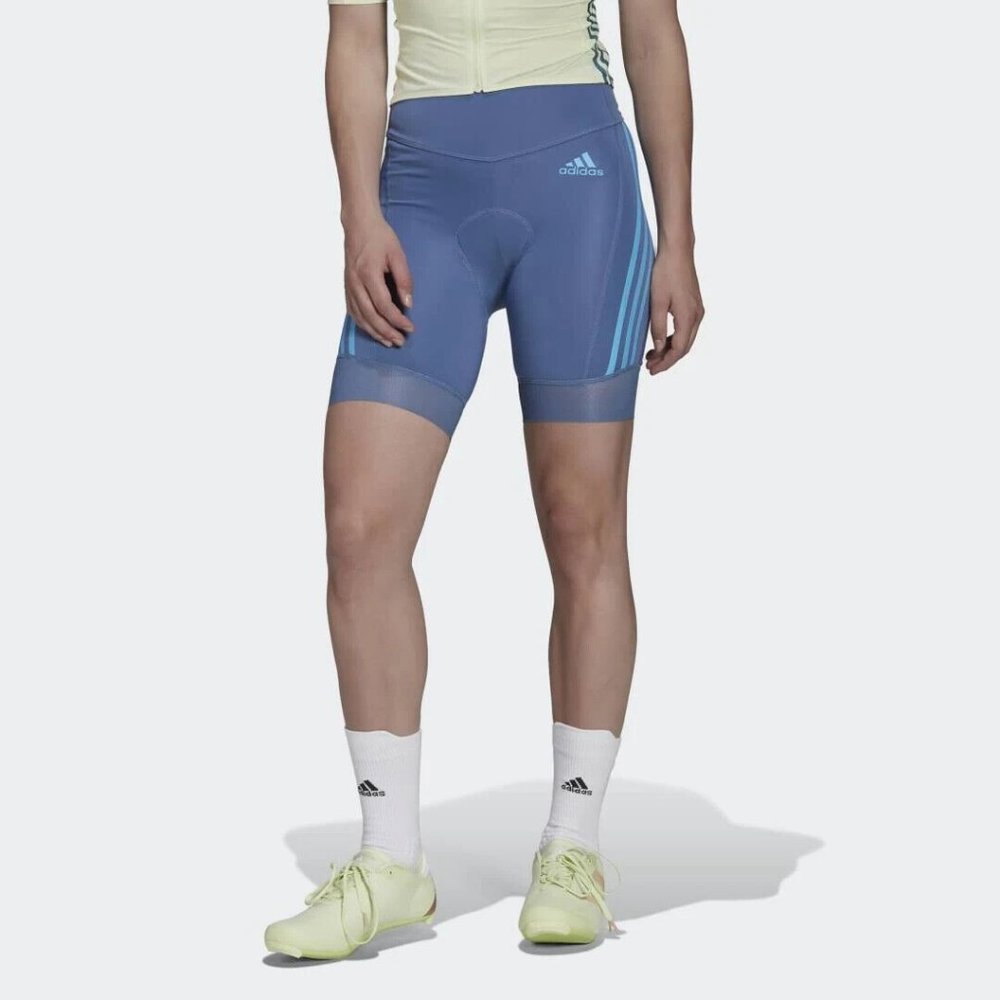 New Adidas Women's The Short Padded Cycling Shorts Ciclismo Altered Blue Bike
